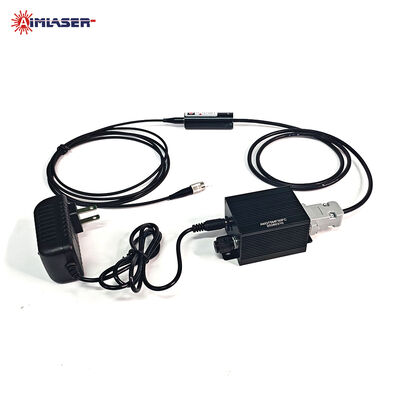 ماژول لیزر دیود فیبر نوری چند حالته 375 نانومتر 100 میلی وات با هسته فیبر 105 میکرومتر، مدولاسیون TTL و دکمه تنظیم توان